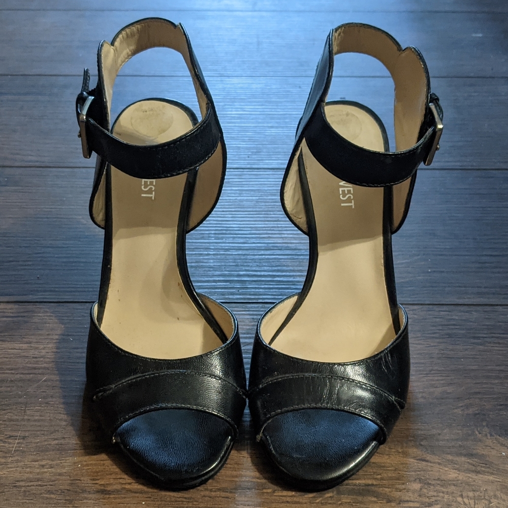 Nine West Adalina Black Leather Pump Heels